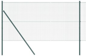 Cerca de Arame Soldado com 7 Postes Verde 1.4x10 m Aço