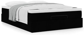 Estrutura de cama otomana com colchão 140x190 cm preta