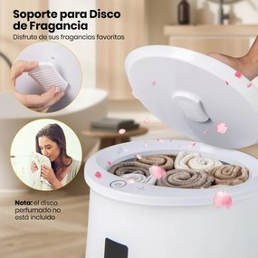 Aquecedor de toalhas 20L Cube Grande com visor LED, controle de 1 botão, temporizador e desligamento automático Aquecedor branco