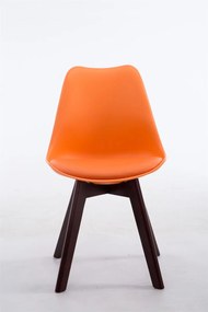 Cadeira de cozinha e sala de jantar Borneo V2 em couro sintético com estrutura em Cor Nogueira 48 x 84 x 41,5 cm Laranja