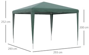 Tenda Desmontável 3x3 m Tenda de Jardim com 4 Orifícios de Drenagem e