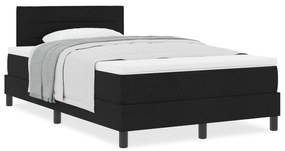 Cama Box Spring com Colchão Preta 120x190 cm Tecido