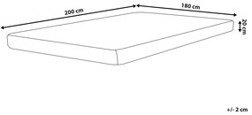 Colchão de espuma duplo com capa removível médio 180 x 200 cm PEARL Beliani
