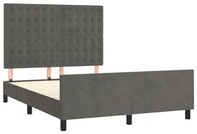 Estrutura de cama sem colchão 140x190 cm veludo cinzento-escuro