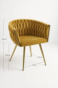 Cadeira Widny Golden Veludo - Mostarda