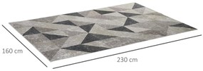 HOMCOM Tapete de Sala de Estar Moderno 230x160cm Tapete Geométrico com Base Antiderrapante para Dormitório Escritório Estúdio Multicor
