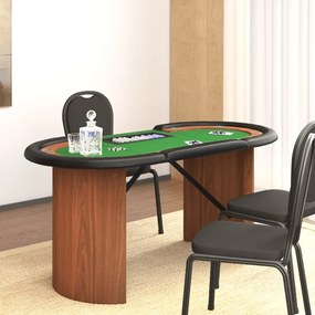 Mesa poker 10 jogadores c/ tabuleiro fichas 160x80x75 cm verde