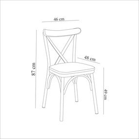 Conjunto de Mesa e Cadeiras Oliver – Preto – Mesa: 70x77x70 cm, Cadeir