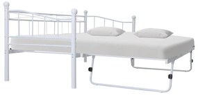 Estrutura de cama em aço 180x200/90x200 cm branco