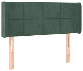 Cabeceira cama c/ luzes LED veludo 83x16x78/88 cm verde-escuro