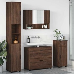 vidaXL Conjunto de Móveis para Banheiro 4 pcs Carvalho castanho