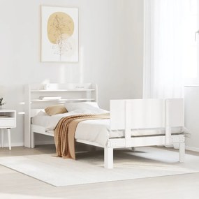 Estrutura cama c/ cabeceira 75x190 cm pinho maciço