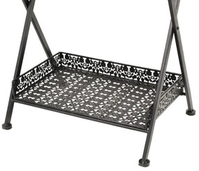 Mesa de chá dobrável estilo vintage metal 58x35x72 cm preto