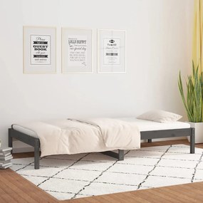 Sofá-cama de solteiro 90x190 cm madeira de pinho maciça cinza