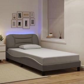 Estrutura cama com LED sem colchão 100x200 cm tecido