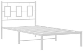 Estrutura de cama com cabeceira 90x200 cm metal branco