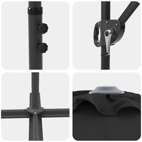 Guarda-sol cantilever de jardim com bloqueio Preto Largo