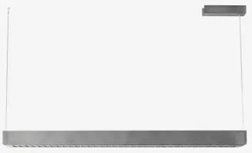 Lâmpada De Teto Suspensa Linear Led 120 Cm Em Alumínio Mairen Cinzento Escovado - Sklum