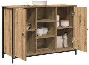 Sideboard vidaXL Artisan Carvalho 100x35x70 cm Madeira Engineered e Aç