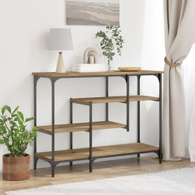 Mesa de Consola vidaXL Carvalho Artesanal 100x35x75 cm Madeira Engenha