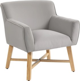 HOMCOM Poltrona para Sala Poltrona Relax Moderna com Apoio para os Braços Acolchoados Pés de Madeira 67x65x74 cm Cinzento | Aosom Portugal