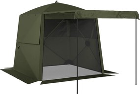 Outsunny Pavilhão 2x2m À prova d'água Estável Resistente ao Inverno Pop-up Pavilhão Dobrável com 4 Laterais Janelas de Malha Porta Frontal UV 30+ | Aosom Portugal