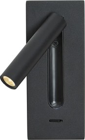 Conjunto de 2 candeeiros de parede modernos pretos com LED - Plaza