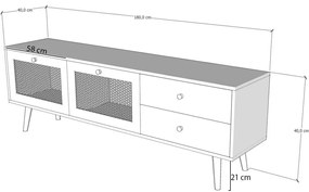 Móvel TV Patara – Carvalho – 180x60x40 cm