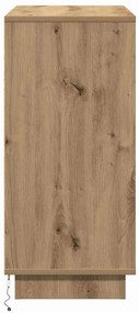 Aparador com LED Carvalho Artesanal 71x34,5x75 cm Madeira de Engenhari