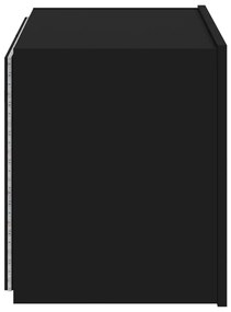 Móvel de parede para TV com luzes LED 60x35x41 cm preto