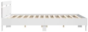 Estrutura cama c/ cabeceira e luzes LED 180x200 cm branco