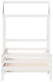 Estrutura de cama com telhado 90x200 cm pinho maciço branco