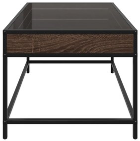 Mesa de centro luzes LED Infinity 70x50x41 cm carvalho castanho