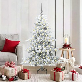 vidaXL Árvore de Natal Articulada Artificial Branco 150 cm PVC e Aço