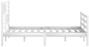 Estrutura de cama 140x200 cm madeira maciça branco