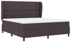 Cama Box com Colchão Marrom Escuro, 180x200 cm, Tecido