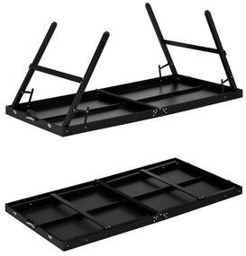 SPORTNOW Mesa de Ping Pong Dobrável de Tamanho Médio com Estrutura de Alumínio Mesa de Ping Pong Portátil para Interior e Exterior 152x76x72 cm Preto