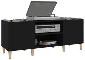 Armário para discos 121x38x48 cm derivados de madeira preto