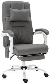 Cadeira escritório c/ função massagem couro artificial cinzento