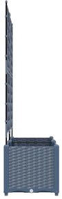 Jardineira com Treliça 2 pcs Cinza 80x40x143 cm
