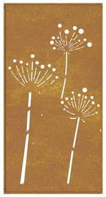Decoração p/ muro de jardim 105x55 cm aço corten design flores