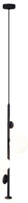 Candeeiro suspenso de design preto com vidro fosco 5 luzes - Vertical Design
