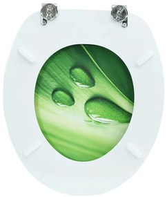 Assento sanita c/ tampa MDF design gotas de água verde