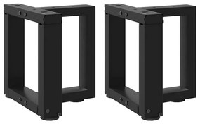 Pés para mesa de centro em forma de T, 2 peças, preto, 30x25x(30-31) c