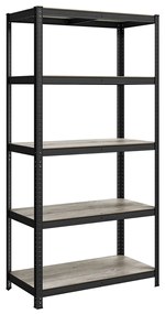 Estante arruamação garagem, despensa, escritorio ajustável com 5 prateleiras 50 x 100 x 200 cm Preto-greige