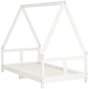 Estrutura de cama infantil 80x160 cm pinho maciço branco