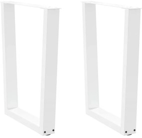 Pernas para mesa de jantar em V, 2 peças, branco, 60x(72-73,3) cm, aço