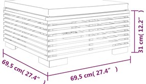 6 pcs conjunto lounge jardim c/ almofadões madeira teca maciça