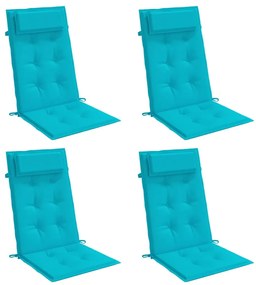 Almofadões cadeira de encosto alto 4 pcs tecido oxford turquesa