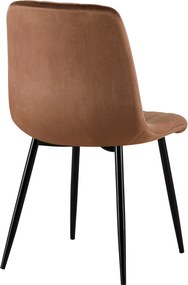 Conjunto de 4 cadeiras Jantar Dijon em veludo castanho